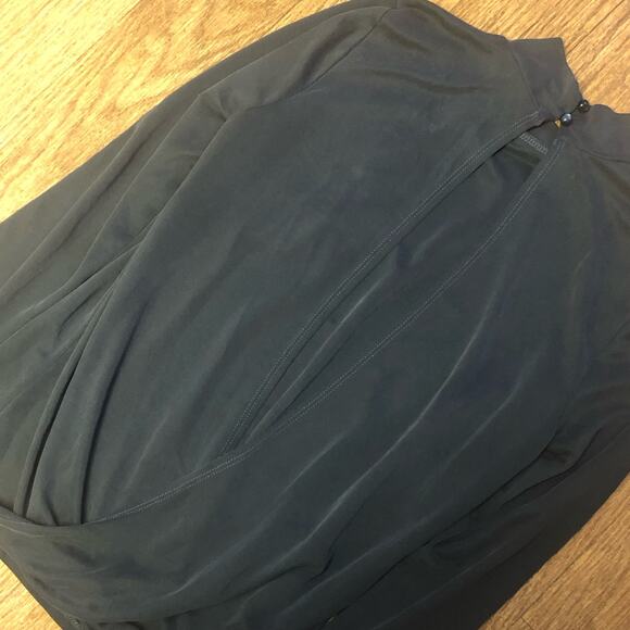 Daytrip Dark Gray Open Back Mock Neck Long Sleeve Blouse Top Size Small - Picture 7 of 11